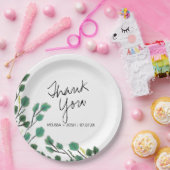 Eucalyptus Hand Drawn Leaf Dank je Papieren Bordje (Feest)