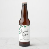 Eucalyptus Hand Getekend Blaadje Bedankt    Bier Etiket (Voorkant)