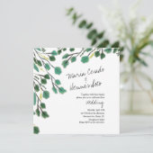 Eucalyptus Hand Getekende Blad Script Trouw Kaart (Staand voorkant)