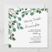 Eucalyptus Hand Getekende Blad Script Trouw Kaart (Voorkant)