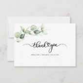 Eucalyptus Hand-Lettered Greenery Wedding Bedankkaart (Voorkant)
