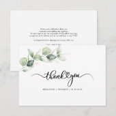 Eucalyptus Hand-Lettered Greenery Wedding Bedankkaart (Voorkant / Achterkant)