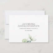 Eucalyptus Hand-Lettered Weddenschap Bedankt Notitiekaartje (Achterkant)