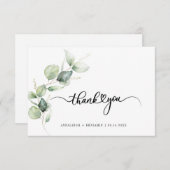 Eucalyptus Hand-Lettered Weddenschap Bedankt Notitiekaartje (Voorkant / Achterkant)