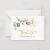 Eucalyptus Hand-Lettered Wedding Thank You Mini Notitiekaartje (Voorkant)