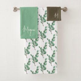 Eucalyptus Handdoeken Set met Monogram