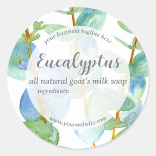 Eucalyptus Handgemaakte zeep Huidverzorging Produc Ronde Sticker