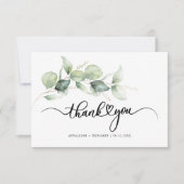 Eucalyptus handgeschakelde bruiloft Hartelijk dank (Voorkant)