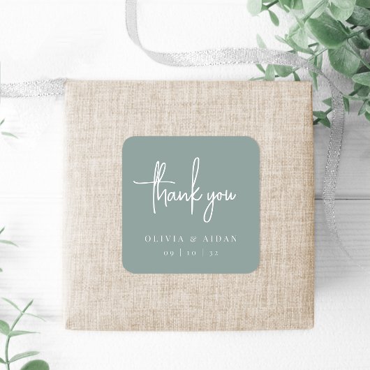 Eucalyptus | Handgeschreven bruiloft met script Da Vierkante Sticker