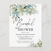 Eucalyptus Handgeschreven Script-Vrijgezellenfeest Uitnodiging Briefkaart (Voorkant)