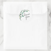 Eucalyptus Handgetekende Blad Bedankt Ronde Sticker (Tas)