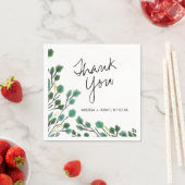 Eucalyptus Handgetekende Blad Bedankt Servet (Insitu)