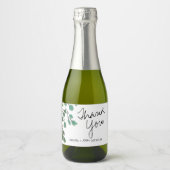 Eucalyptus Handgetekende Blad Bedankt     Sparkling Wijnetiket (Voorkant)