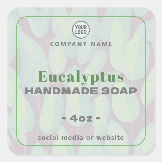 Eucalyptus Handmade Soap Square Sticker (Voorkant)