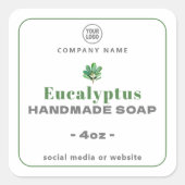 Eucalyptus Handmade Soap Square Sticker (Voorkant)