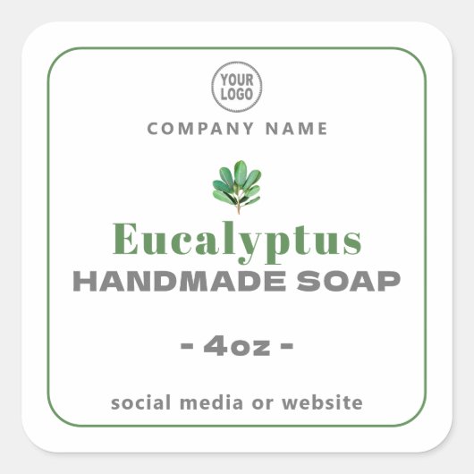 Eucalyptus Handmade Soap Square Sticker (Voorkant)