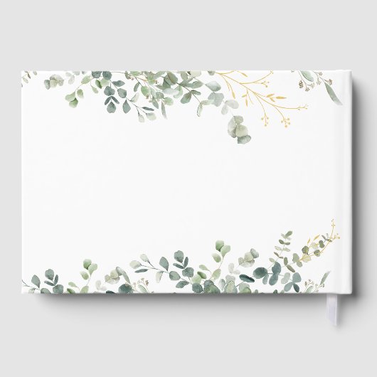 Eucalyptus Handschrift Bruidsfeest Gastenboek (Achterkant)