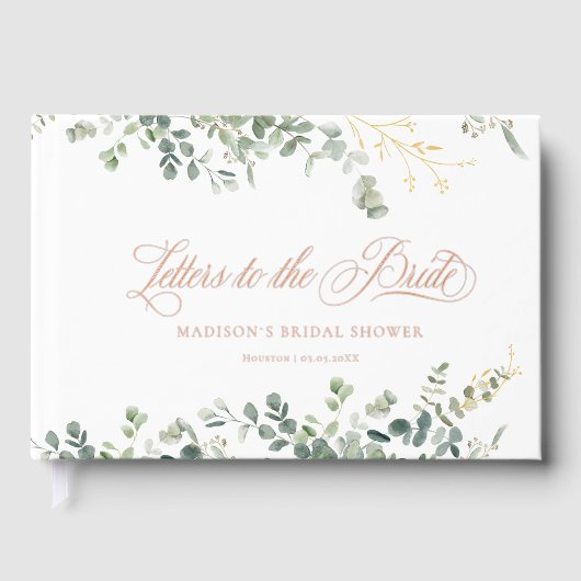 Eucalyptus Handschrift Script Bruidsmeisjesfeest Gastenboek (Voorkant)