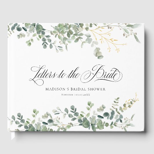 Eucalyptus handschrift Vrijgezellenfeest Gastenboek (Voorkant)