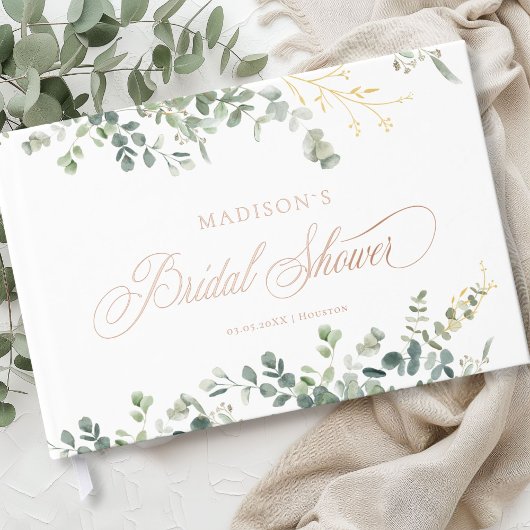 Eucalyptus Handwriting Script Bruiloft Gastenboek