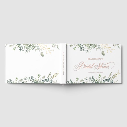 Eucalyptus  Handwriting Script Bruiloft Gastenboek (Volledig)