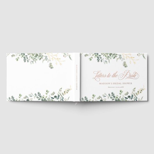 Eucalyptus Handwriting Script Bruiloftsfeest Gastenboek (Volledig)