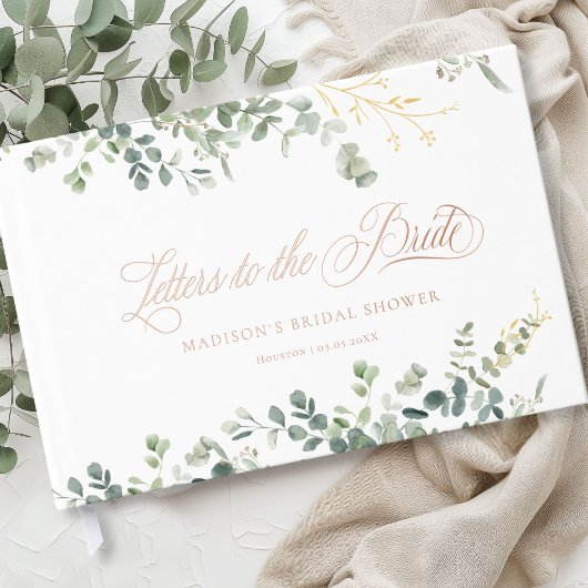 Eucalyptus Handwriting Script Bruiloftsfeest Gastenboek