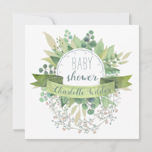 Eucalyptus Hanging Florence Vines Baby shower Kaart
