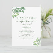 Eucalyptus Happily Ever After Trouwreceptie Kaart (Staand voorkant)