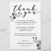 Eucalyptus Hartelijk dank voor de Kaart voor huwel (Voorkant)