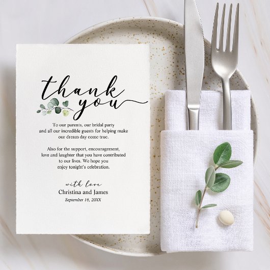 Eucalyptus Hartelijk dank voor de Kaart voor huwel