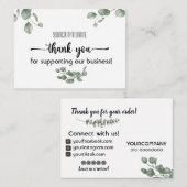 Eucalyptus Hartelijk dank voor de ondersteuning va Notitiekaartje (Voorkant / Achterkant)