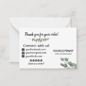 Eucalyptus Hartelijk dank voor de ondersteuning va Notitiekaartje (Achterkant)