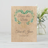 Eucalyptus Heart uit Oostenrijk Save The Date (Staand voorkant)