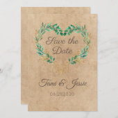 Eucalyptus Heart uit Oostenrijk Save The Date (Voorkant / Achterkant)