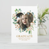 Eucalyptus Heart Wreated Gold Geometric Photo Afst Kaart (Staand voorkant)