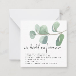 Eucalyptus heeft besloten om voor altijd de datum  notitiekaartje