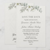 Eucalyptus & Hellebore Botanische Elegante Save  Kaart (Voorkant / Achterkant)