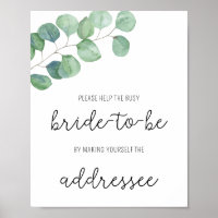 Eucalyptus - Help de drukke bruid Adresposter