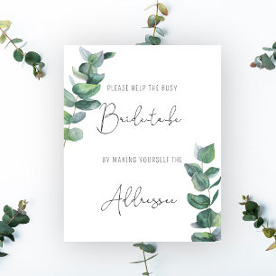 Eucalyptus - Help de drukke bruid Adresposter Poster