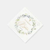 Eucalyptus Herbal Cross Baby Baptisme Napkins Servet (Hoek)