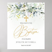 Eucalyptus Herbal Cross Baptisme Welkomstteken Poster (Voorkant)