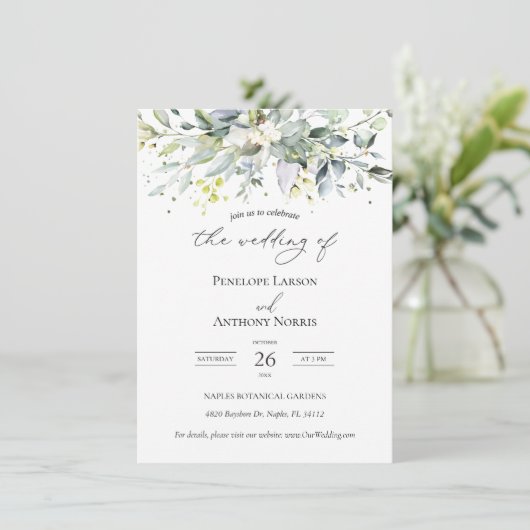 Eucalyptus Herbal Foliage Weddenschap Informatiekaartje (Staand voorkant)