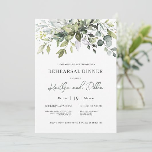 Eucalyptus Herbal Herhorsmakreel Binnenste Uitnodi Kaart (Staand voorkant)