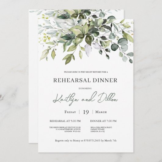 Eucalyptus Herbal Herhorsmakreel Binnenste Uitnodi Kaart (Voorkant / Achterkant)