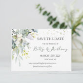 Eucalyptus Herbal Save the Date Invitation (Staand voorkant)