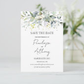 Eucalyptus Herbal Save the Date Invitation (Staand voorkant)
