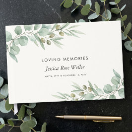 Eucalyptus-herdenking van het leven gastenboek
