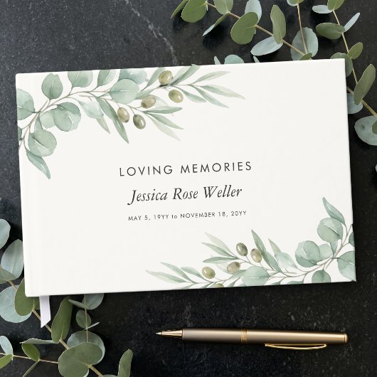 Eucalyptus-herdenking van het leven gastenboek