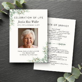 Eucalyptus-herdenkingsprogramma voor levensviering kaart